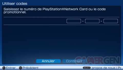Code promotionnel PSN PlayStation Store codes - 10